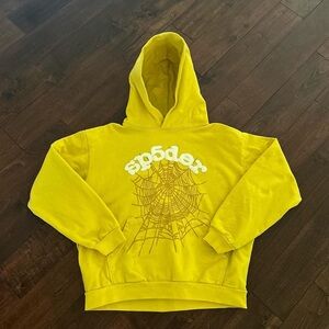 spider hoodie yellow size large
